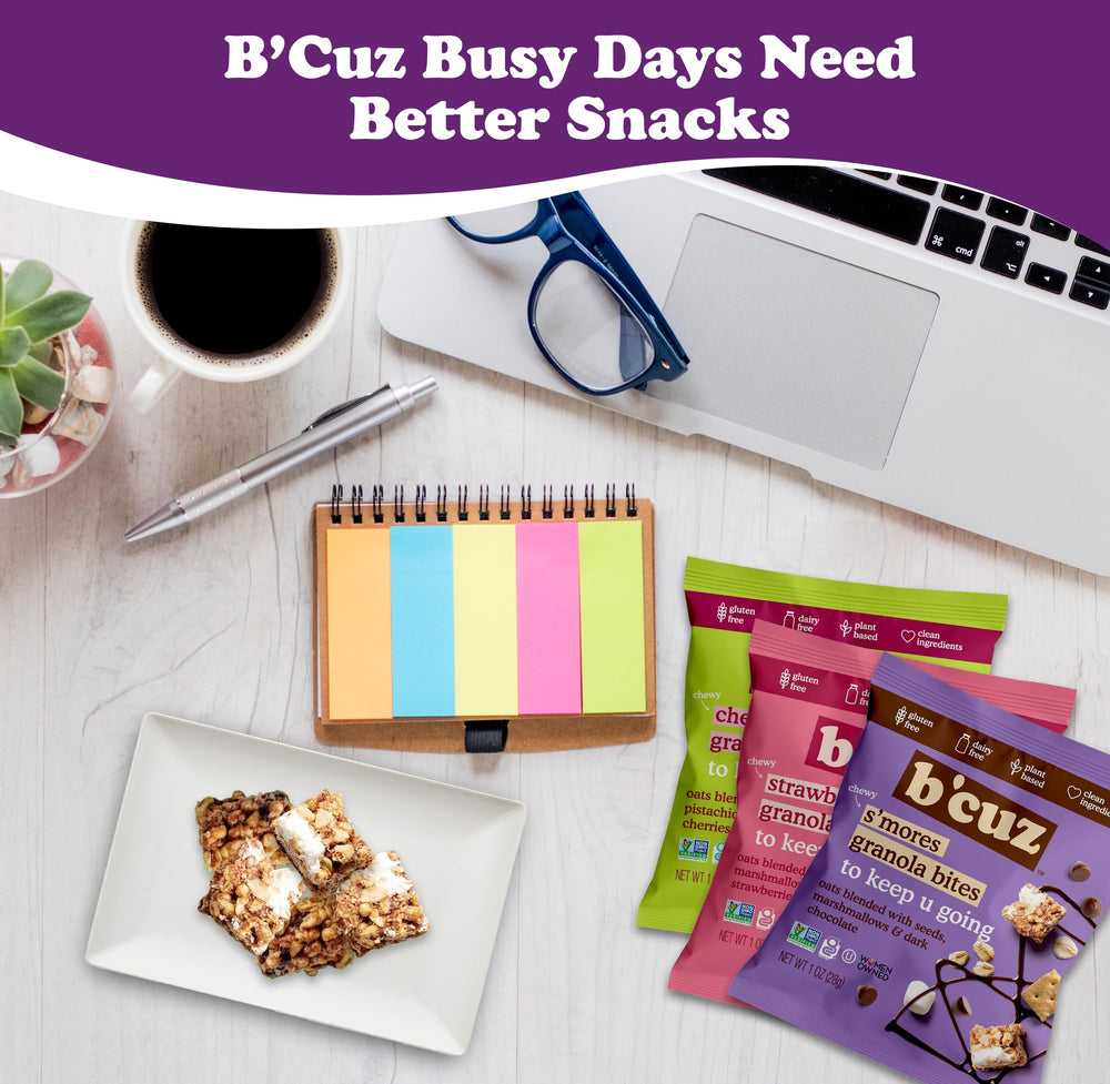 B'CUZ lifestyle image in a travel bag showing on-the-go convenience