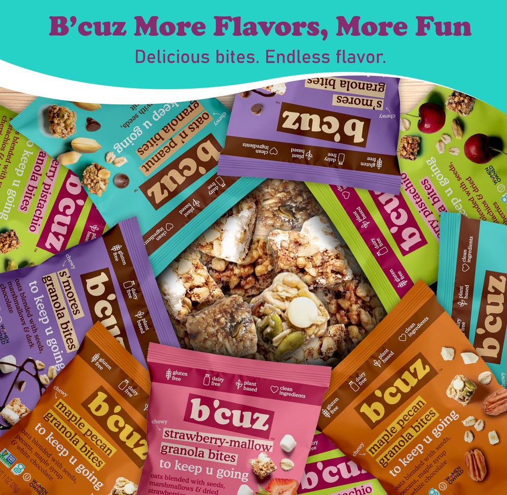 B'cuz single-serve pouch in hand demonstrating easy portability