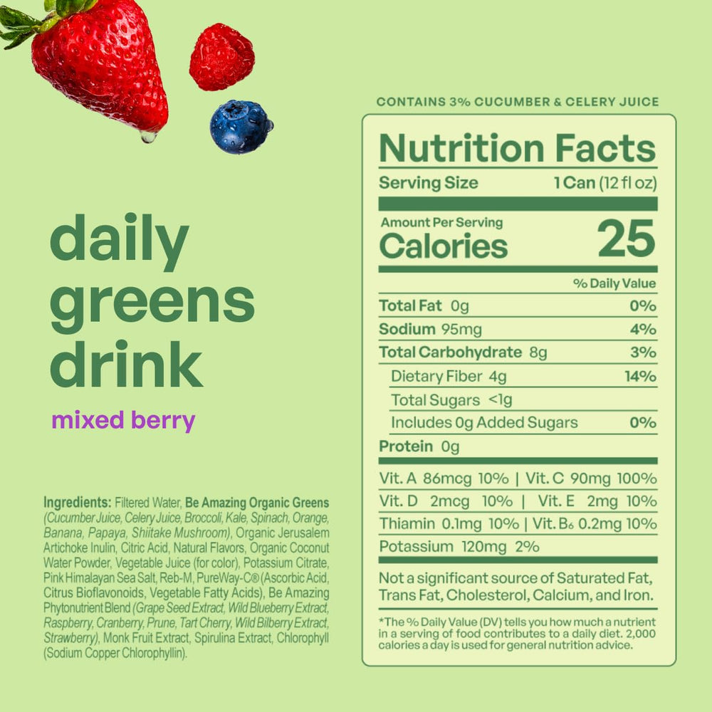 Be Amazing close-up of liquid texture showing smooth berry consistency