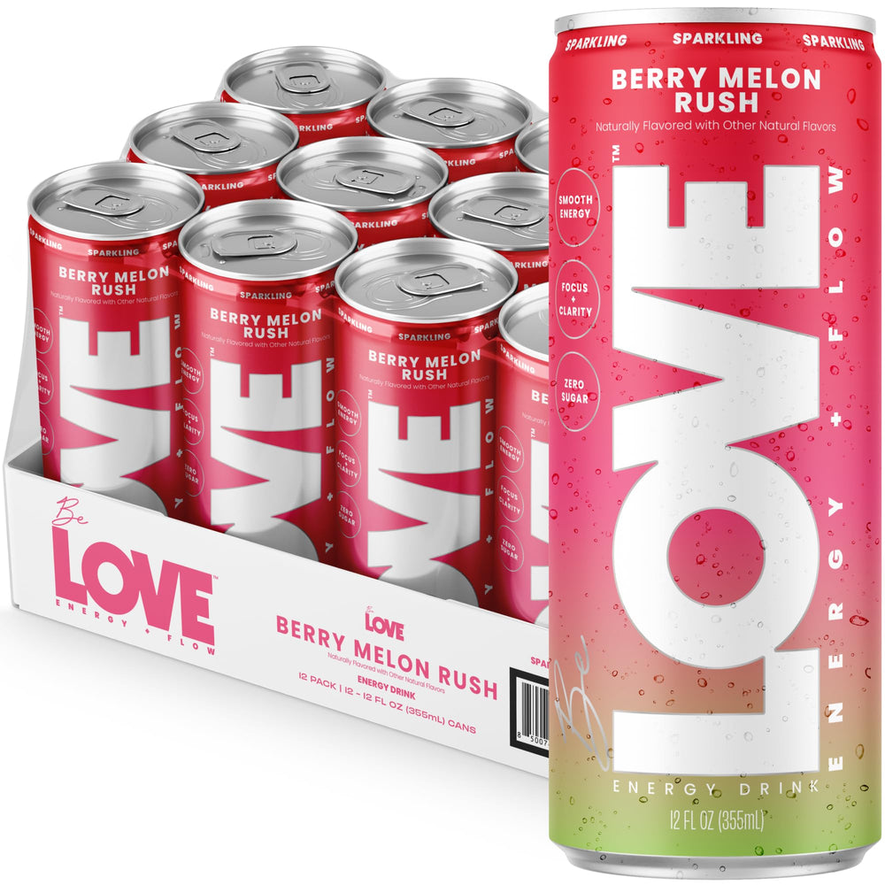 Be Love front packaging berry melon rush shows can and branding benefit clear identity