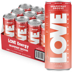 Be Love grapefruit can front view showing vibrant label and zero sugar benefit