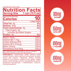 Be Love grapefruit can nutrition label closeup showing active B‑vitamins and nootropics