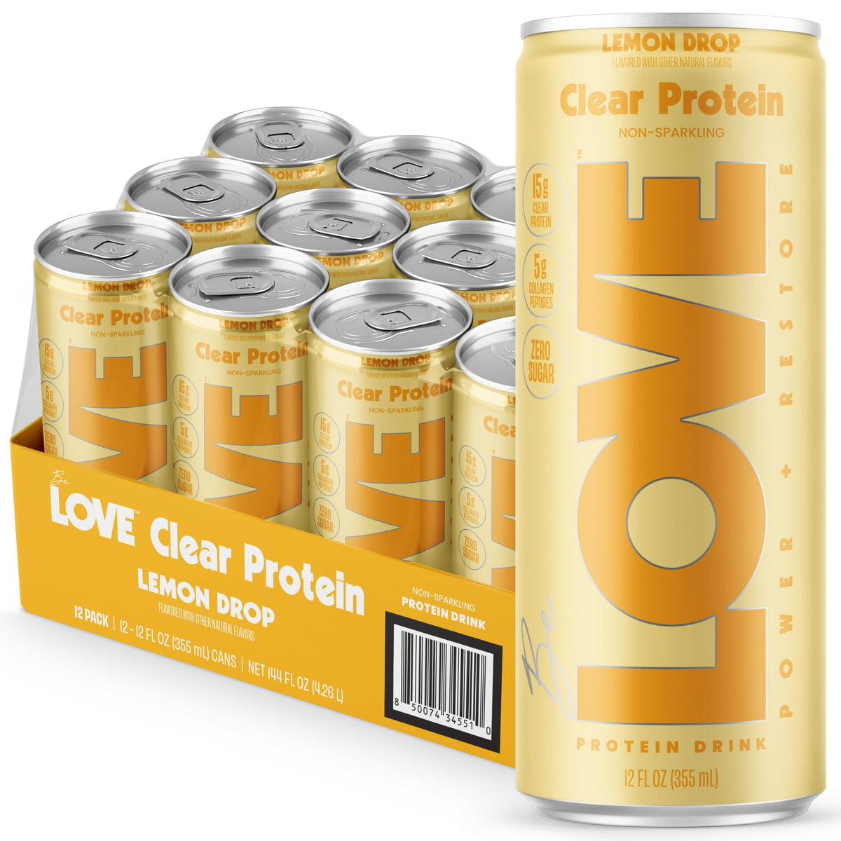 Be Love front packaging showing Lemon Drop cans and bold branding for quick identification