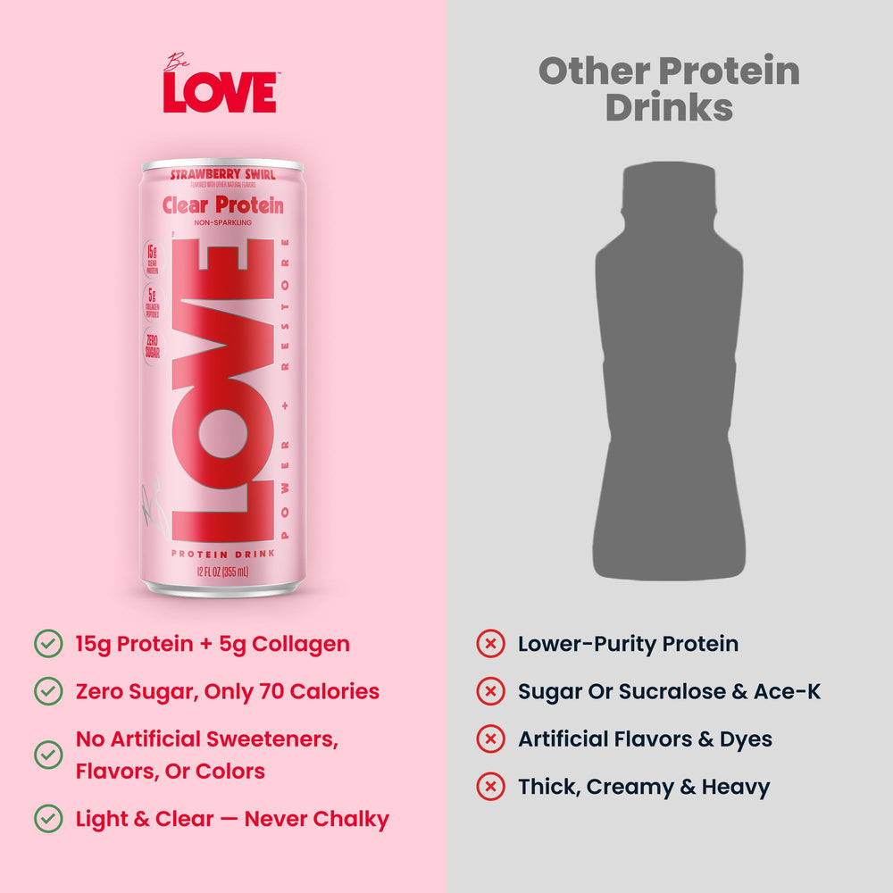 Be Love stacked pack of twelve cans emphasizing bulk convenience for regular use