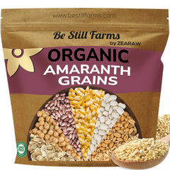 Be Still Farms front packaging showing 2.8 lb bag and organic label benefits