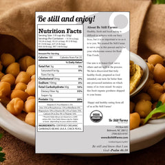 Be Still Farms soaked chickpeas in bowl demonstrating hydration for cooking benefit