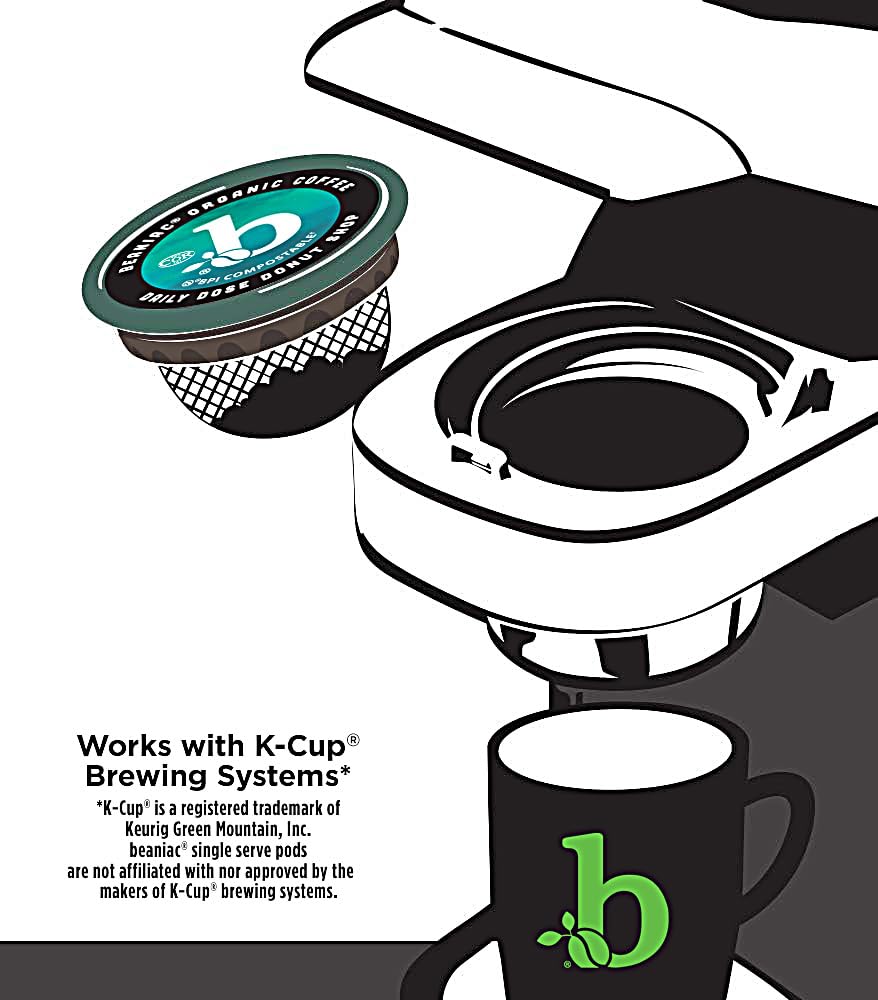beaniac roasted Arabica beans beside a poured cup, conveys fresh flavor notes