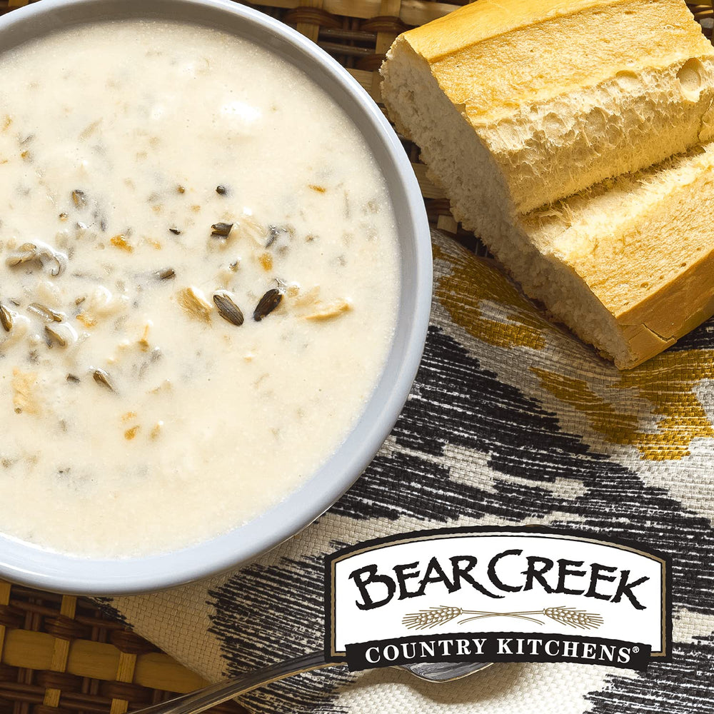 BEAR CREEK opened packet contents on spoon showing dried ingredients and easy prep benefit