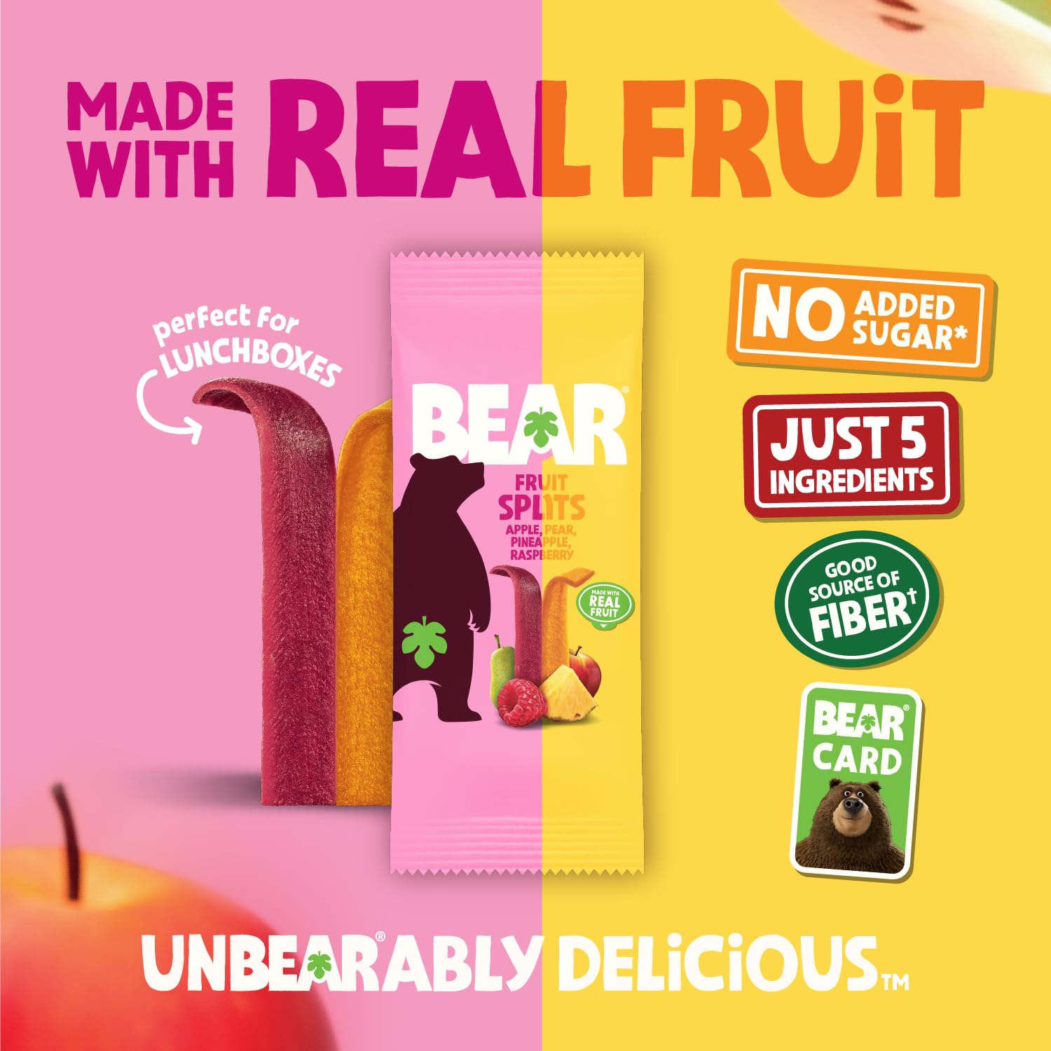 BEAR single unwrapped fruit stick demonstrating portability and no added sugar benefit