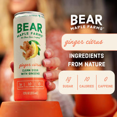 Bear Maple label closeup highlighting hydroponic ginseng brewing