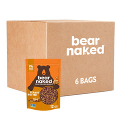 Bear Naked front packaging showing six 12 oz bags and resealable convenience
