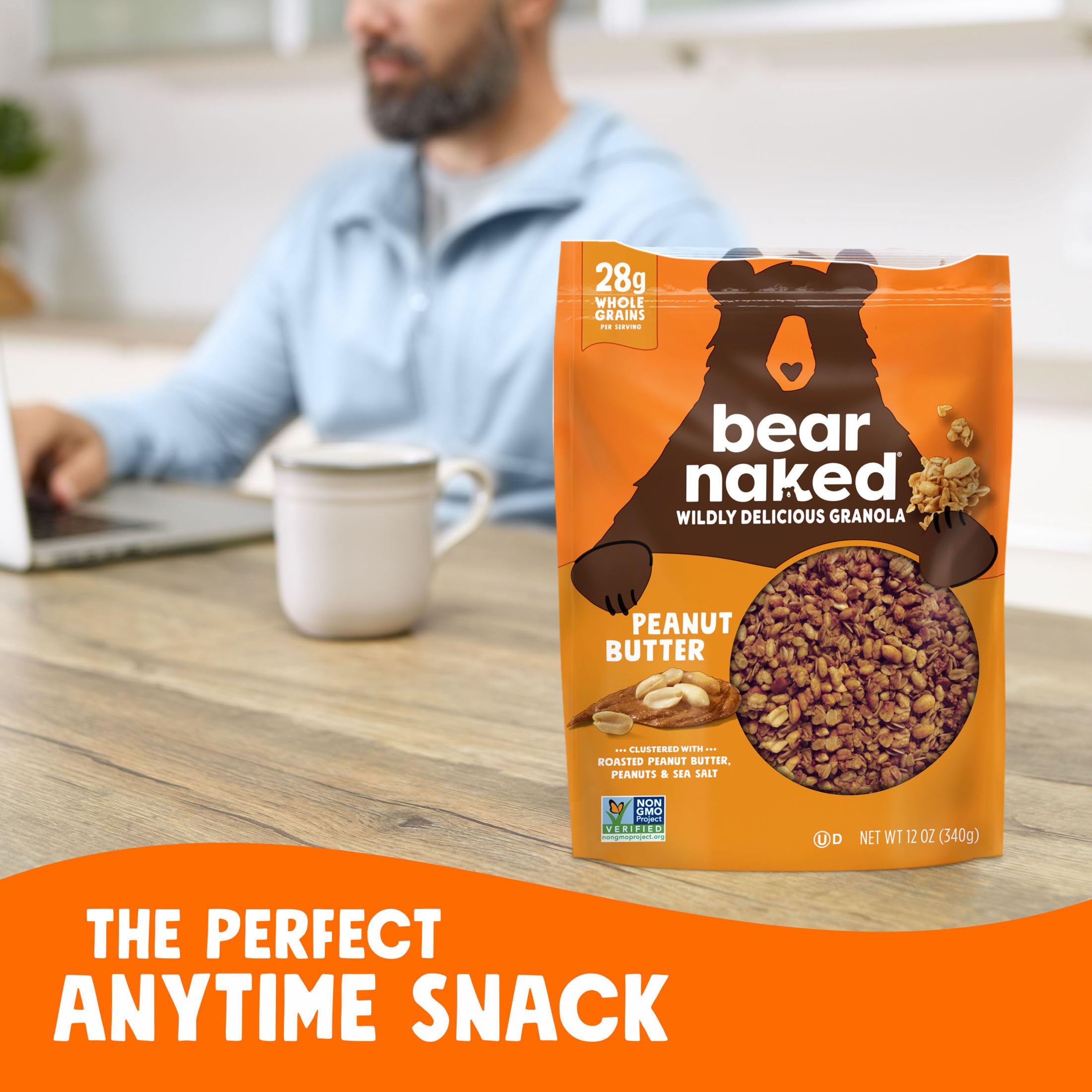 Bear Naked ingredient spread with oats peanuts honey illustrating real ingredients