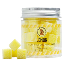 Bear Necessities lemon sugar cubes jar front view showing jar and label, perfect gift