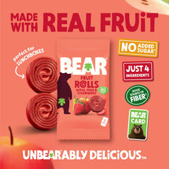 BEAR close-up of roll texture highlighting natural fruit and chewiness benefit