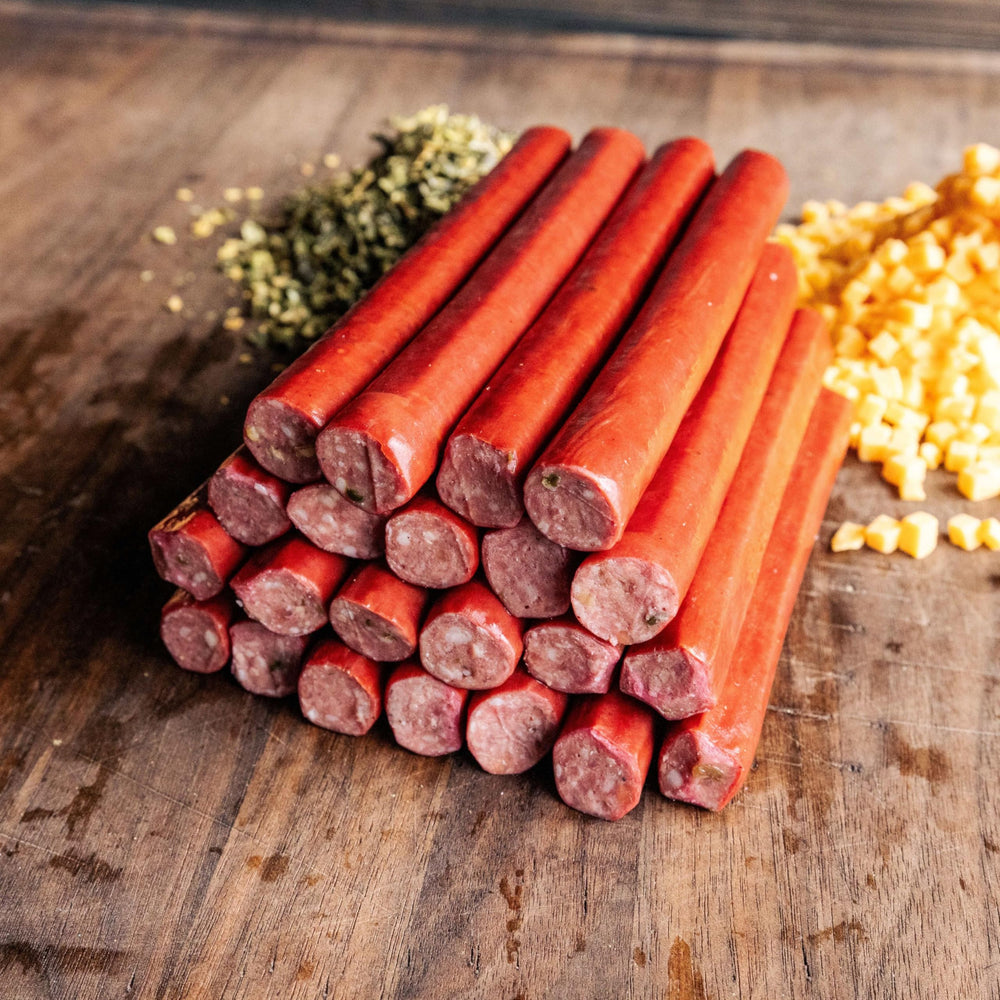 Bearded Butcher Blend bowl of diced cheese ready for sausage making, saves prep time