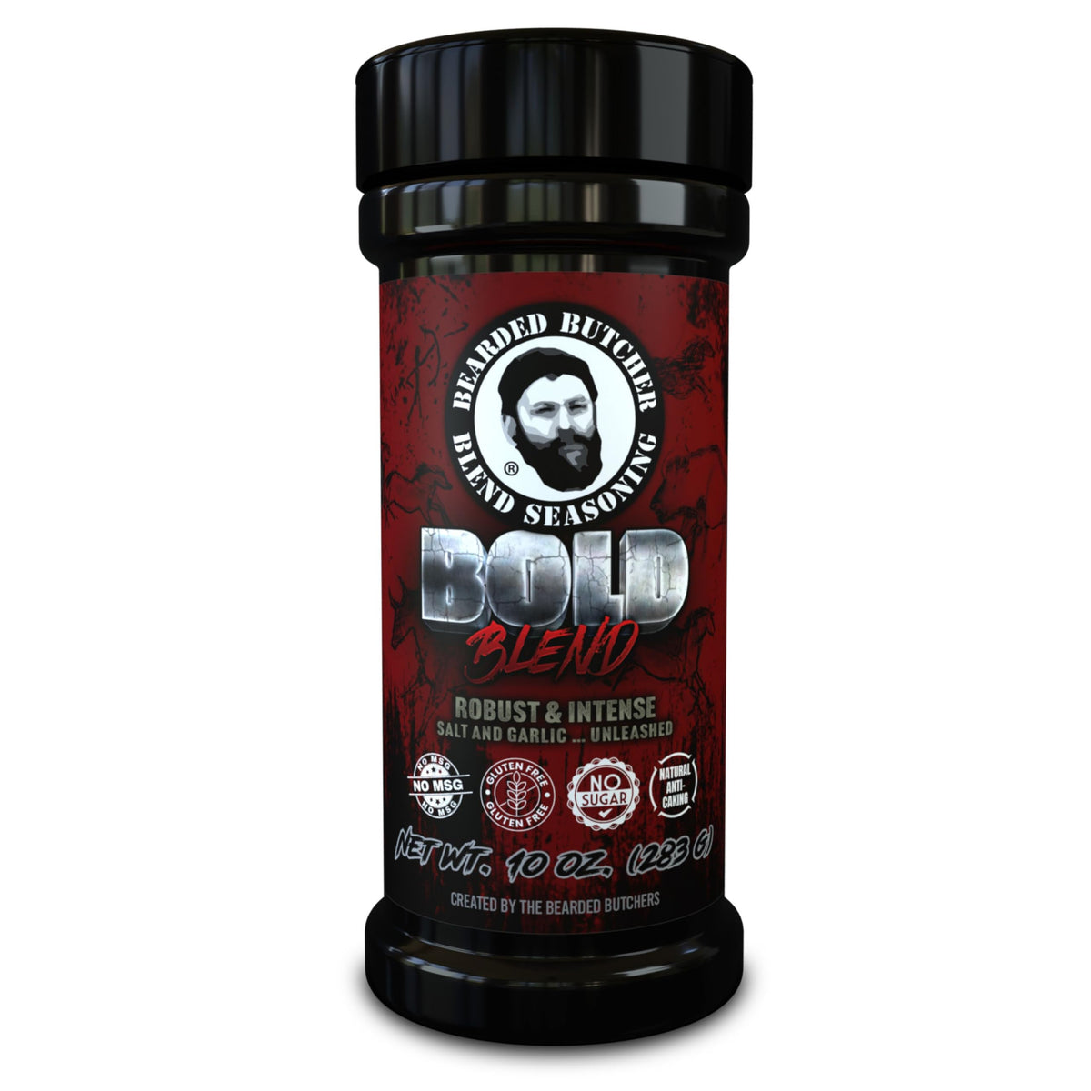 Bearded Butcher Bold Blend front label showing bold seasoning benefit