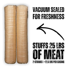 Bearded Butcher close-up of casing texture highlighting uniform diameter