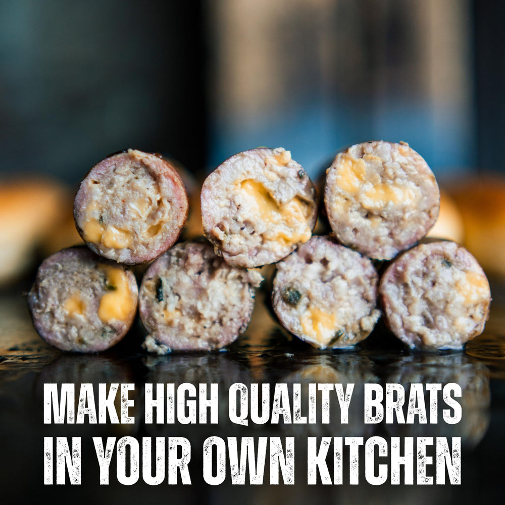 Bearded Butcher casing mounted on stuffing horn demonstrating easy loading