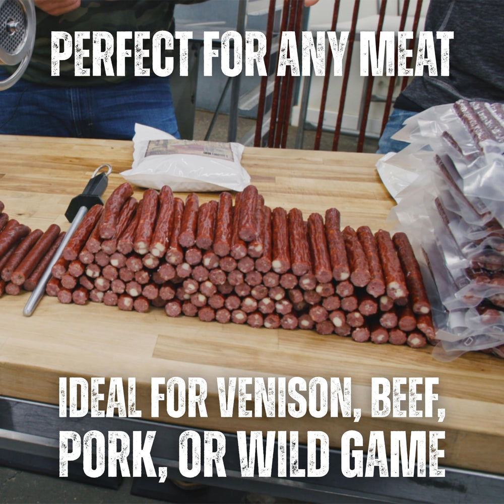 Bearded Butchers casings beside a ruler for scale, confirming precise 17mm diameter