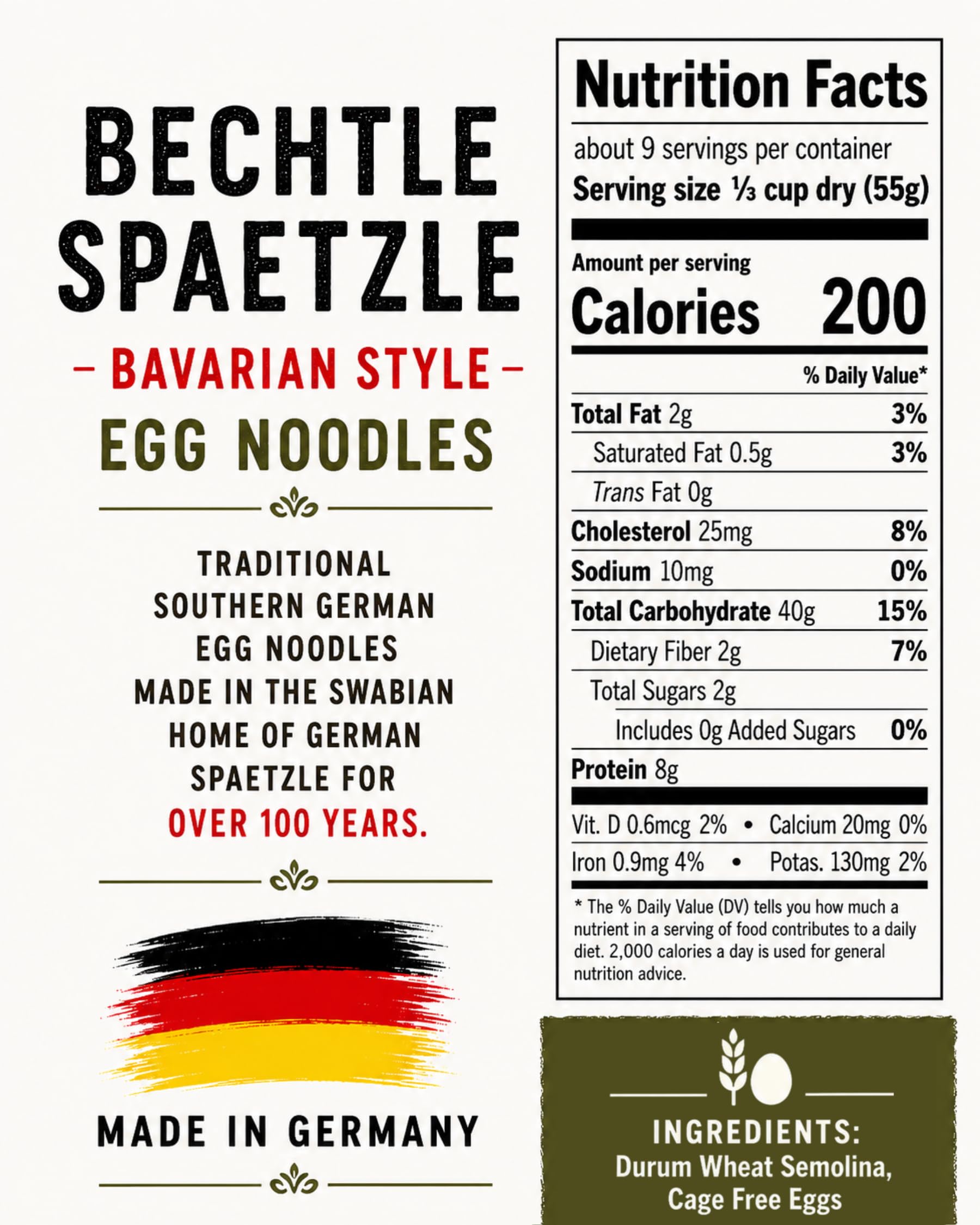 Bechtle close-up of raw spaetzle texture highlighting hearty strands and sauce grip