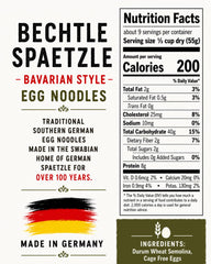 Bechtle close-up of raw spaetzle texture highlighting hearty strands and sauce grip