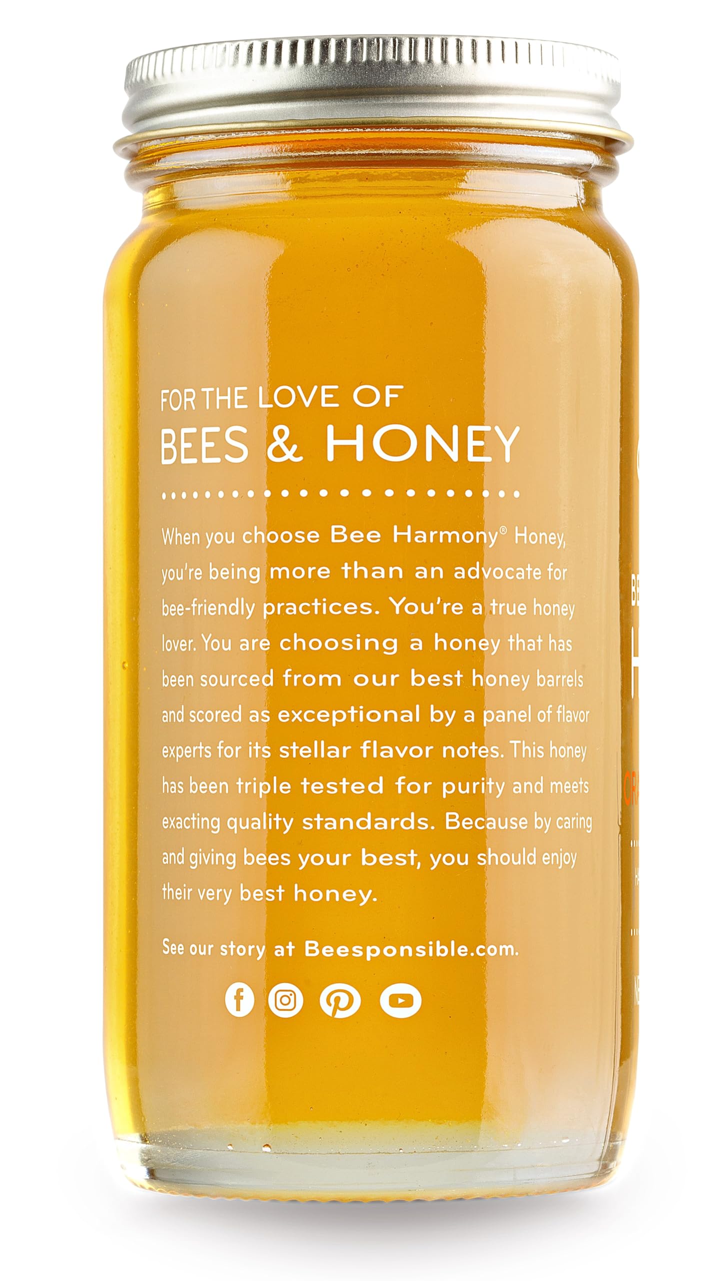 Bee Harmony jar in hand for size comparison and easy household portioning