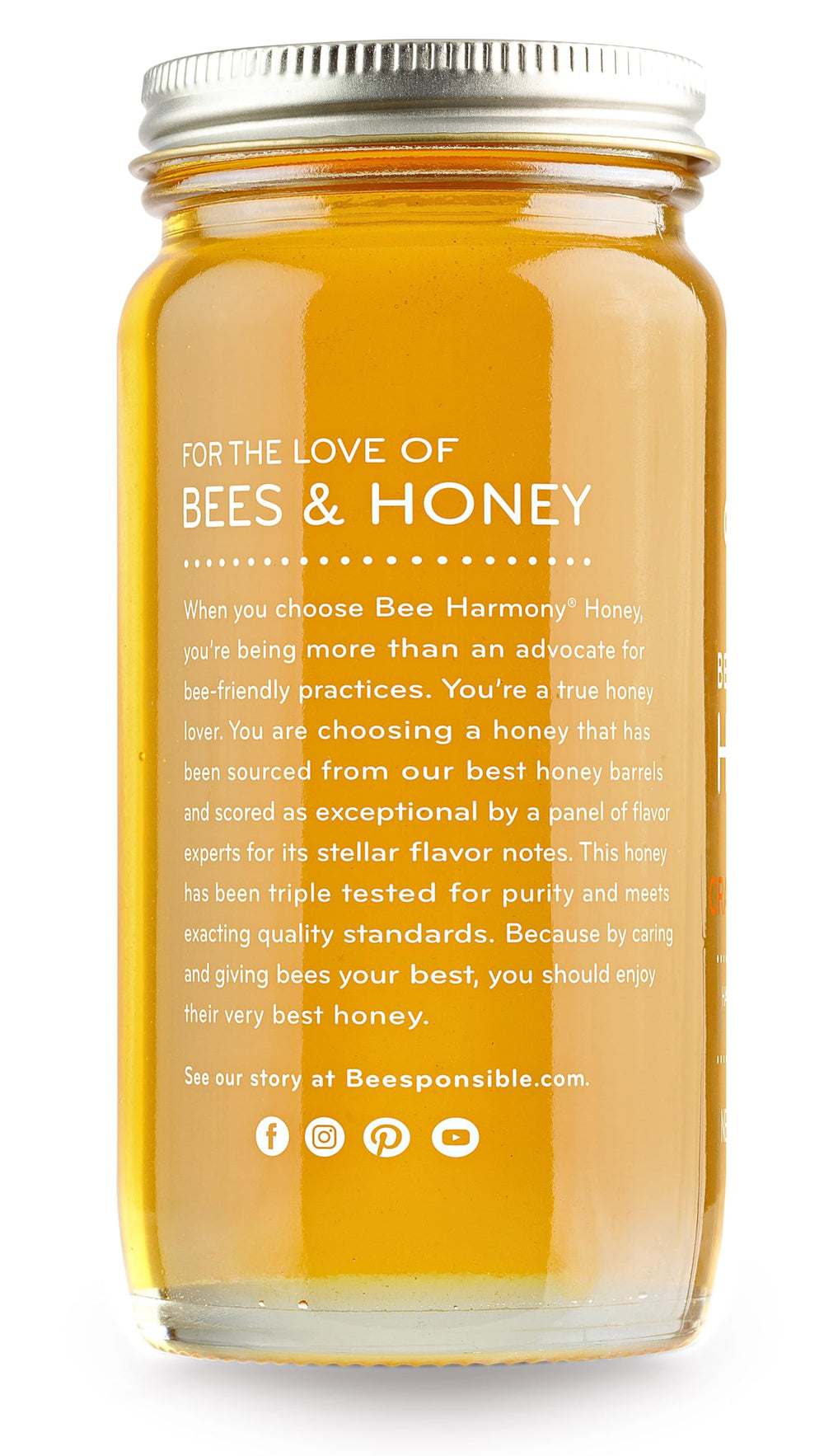 Bee Harmony jar in hand for size comparison and easy household portioning