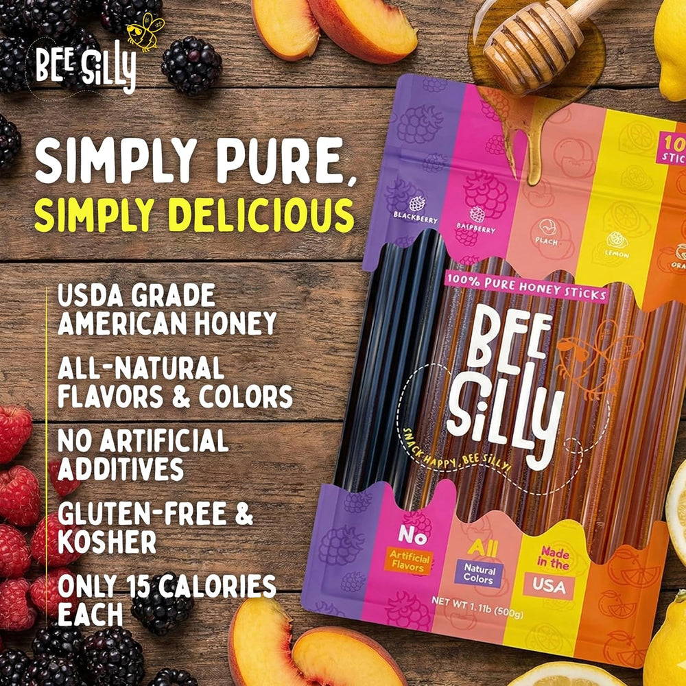 Bee Silly sticks packed inside a lunchbox for kid-friendly snacking