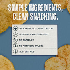 Beefy’s Own chip held in hand demonstrating generous size and sturdiness