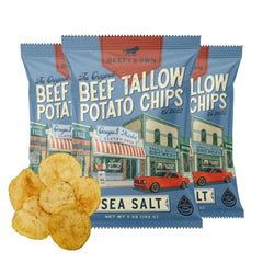 Beefy’s Own front packaging showing sea salt flavor and benefits