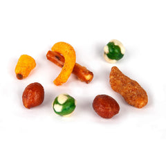 BEER NUTS open jar top view showing mixed pieces and resealable lid for convenient snacking