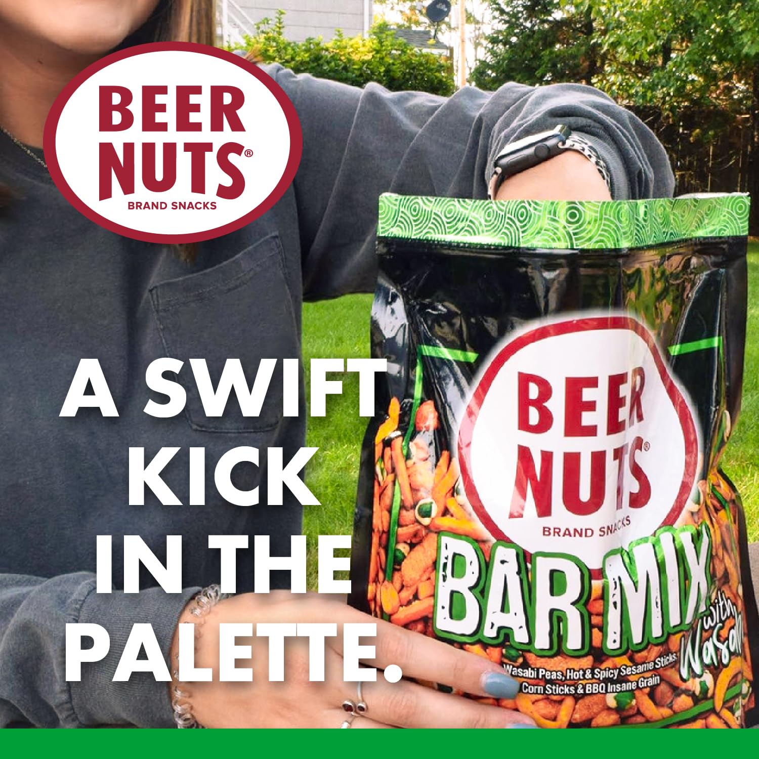 BEER NUTS cheese stix closeup highlighting cheesy bite benefit