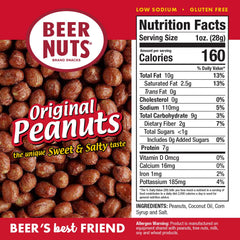 BEER NUTS close-up of sweet and salty coated peanuts highlighting crunchy texture