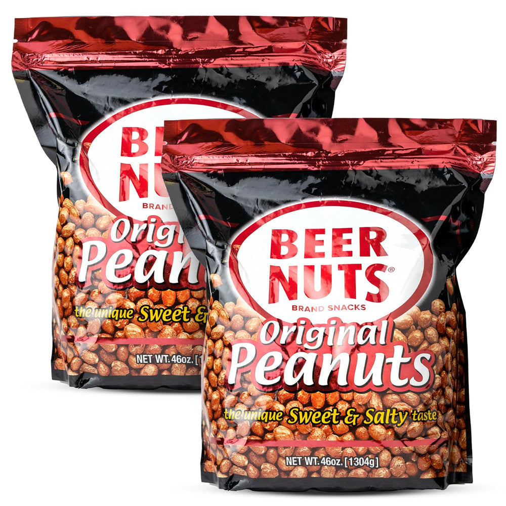 BEER NUTS front packaging showing brand and sweet salty snack benefits