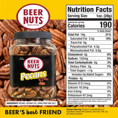 BEER NUTS close-up of glazed pecan texture for crunchy enjoyment