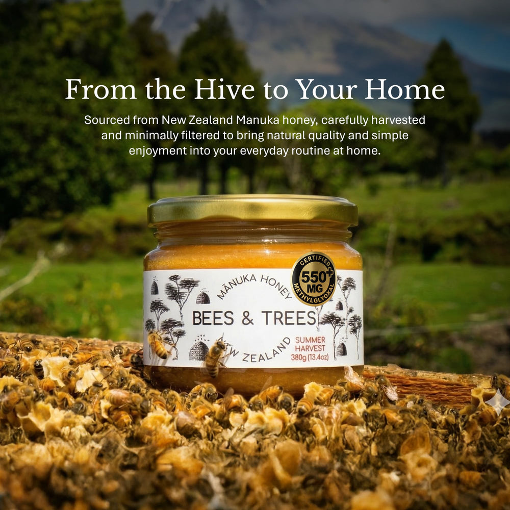 Bees & Trees honey served in kitchen setting highlighting versatile everyday use