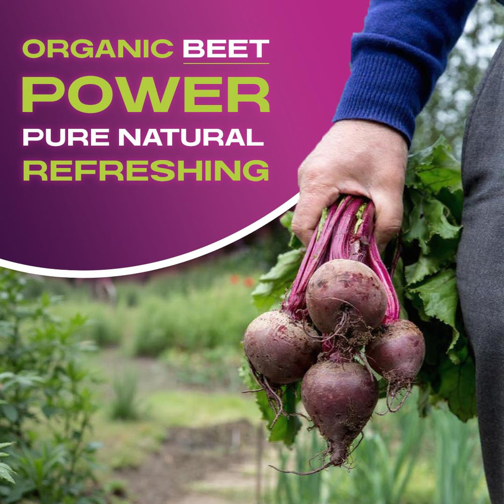 BEET IT nutrition label on bottle showing ingredients and organic certification