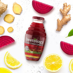 Beetology close-up of juice texture showcasing rich color and natural consistency