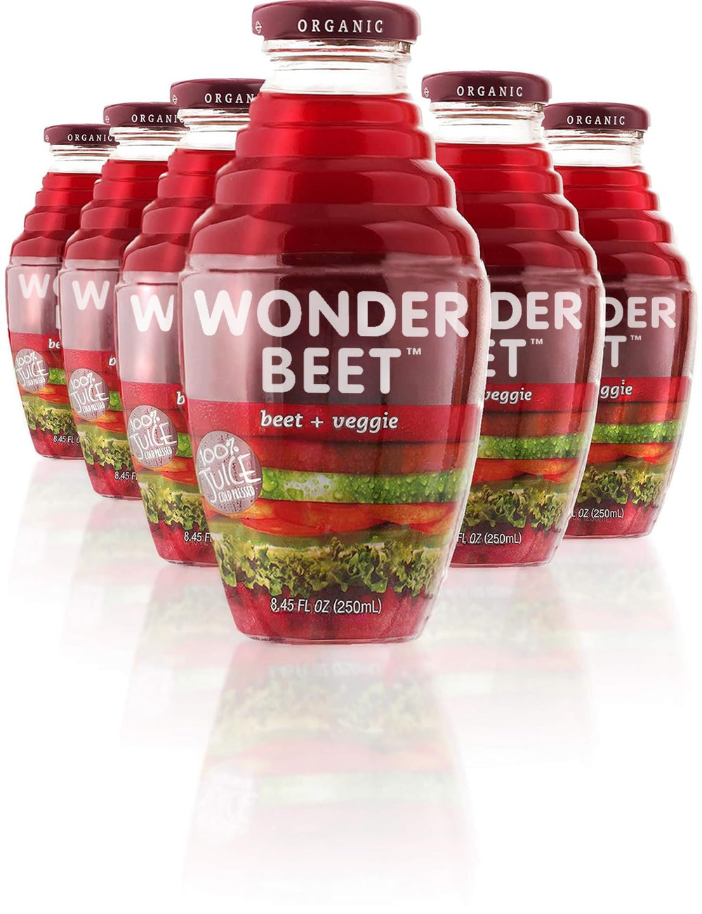 Beetology front packaging showing six bottles and colorful label, convenience benefit