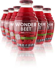 Beetology front packaging showing six bottles and vibrant label, convenient grab-and-go benefit