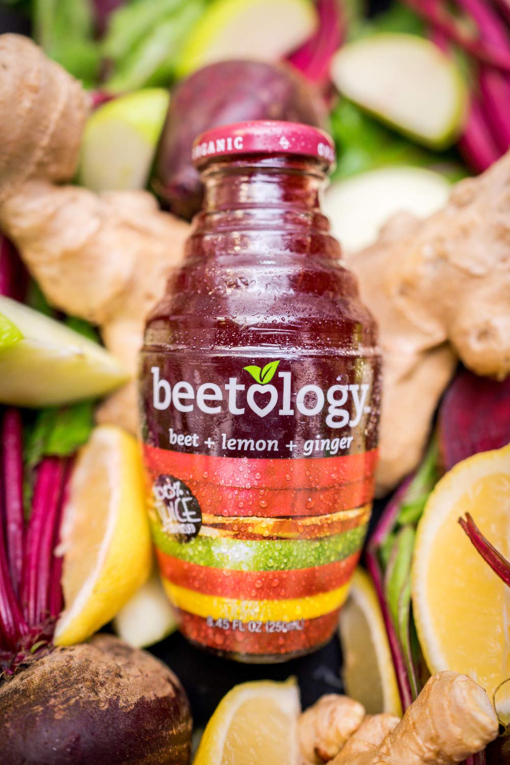 Beetology Beet + Lemon Ginger close-up showing texture and bright citrus notes