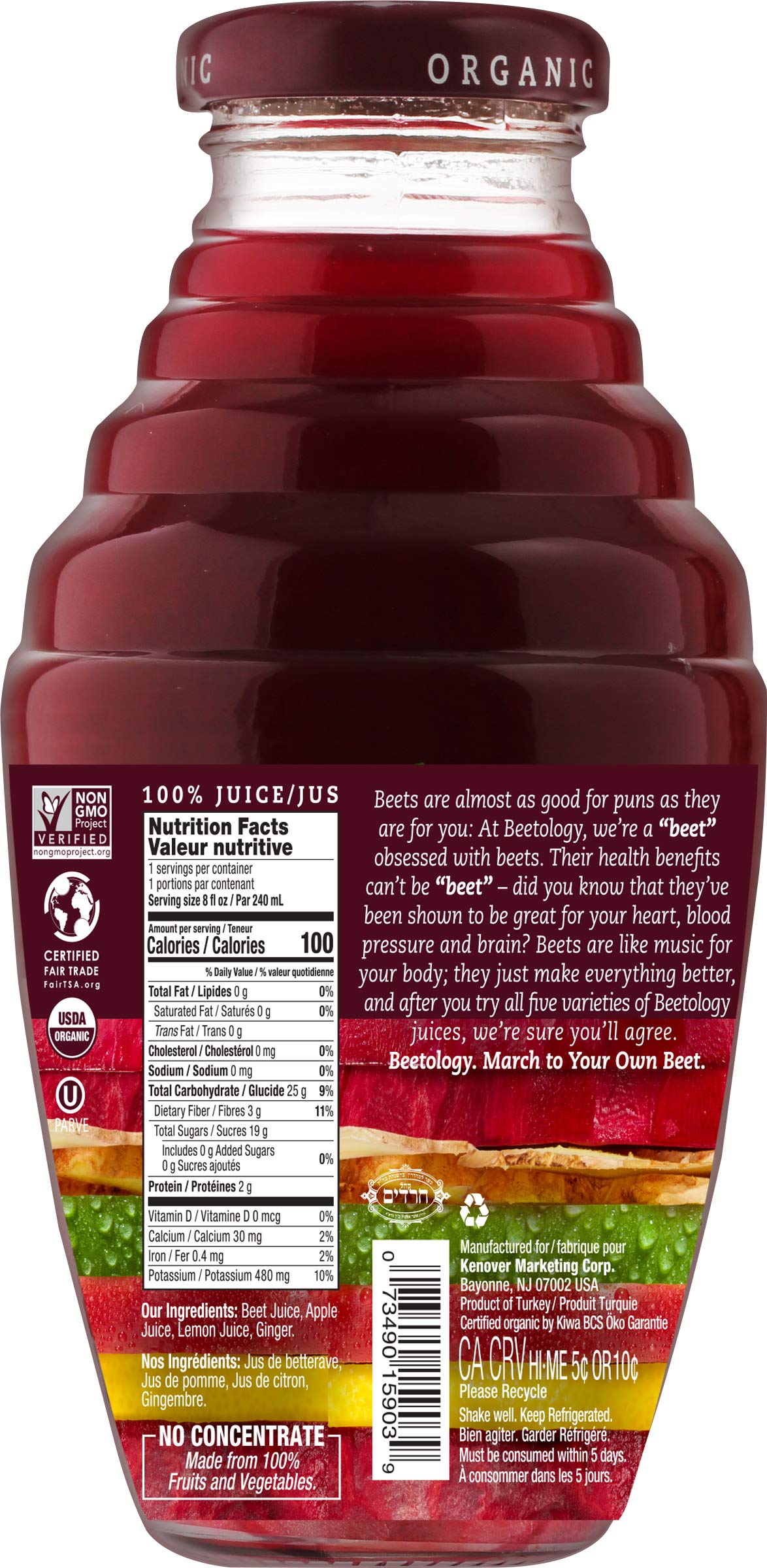 Beetology pouring into glass highlighting vibrant color and ready-to-drink freshness