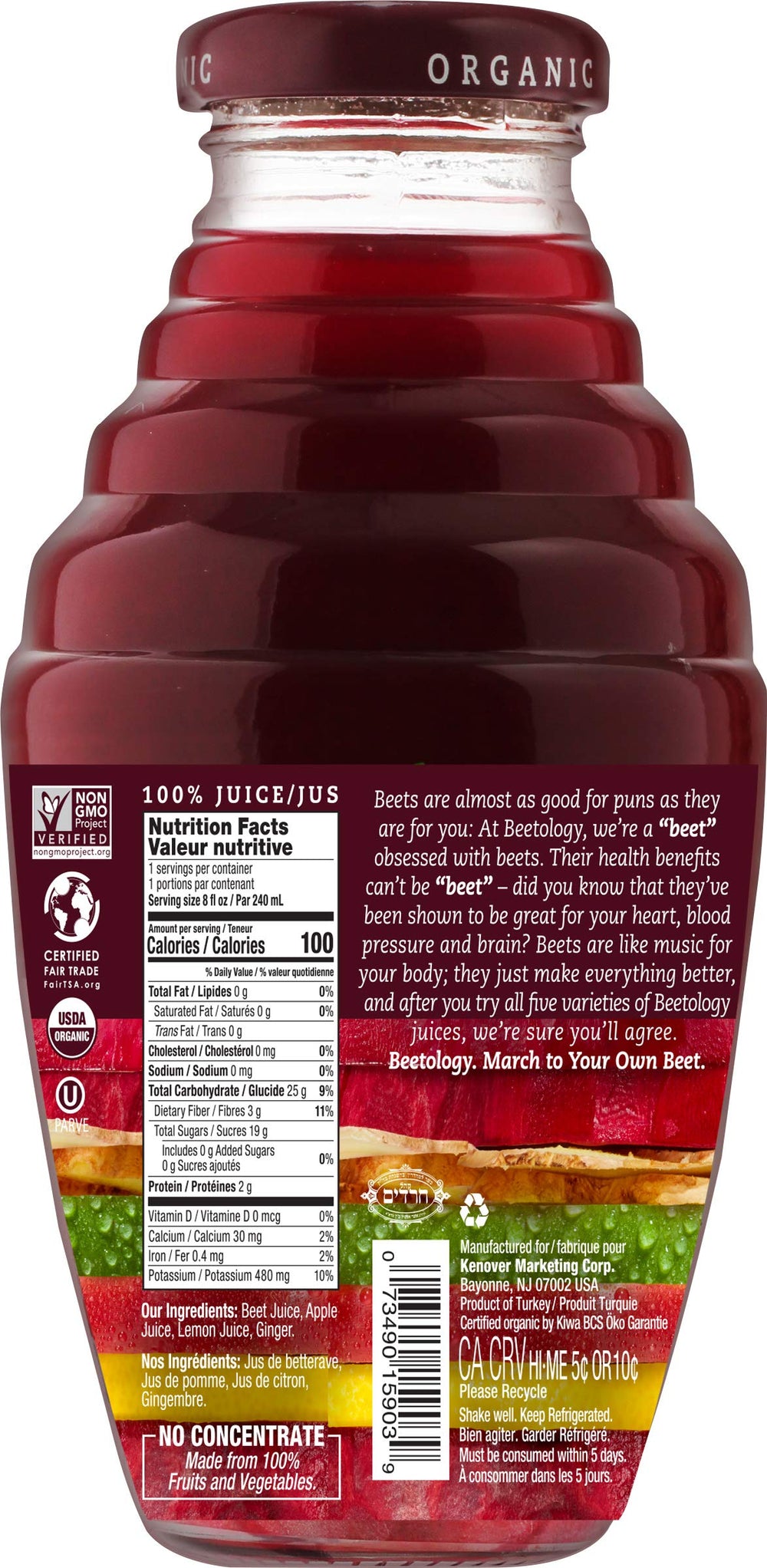 Beetology pouring into glass highlighting vibrant color and ready-to-drink freshness