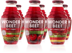 Beetology variety pack front packaging showing all six bottles, clear branding and benefits