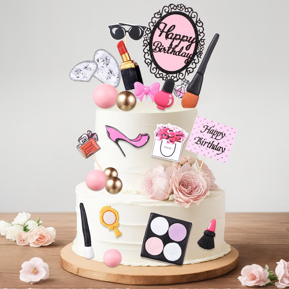 Beeveer cupcake tower styled with assorted toppers showing coordinated theme benefit