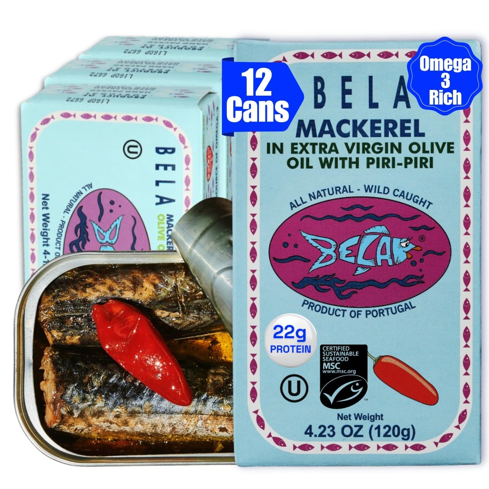 BELA front can shot showing label, high-protein convenience and authentic Portuguese flavor