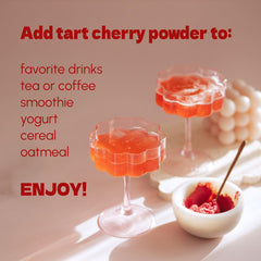 Beleon Goods For Life close-up heap of fine tart cherry powder with rich color benefit