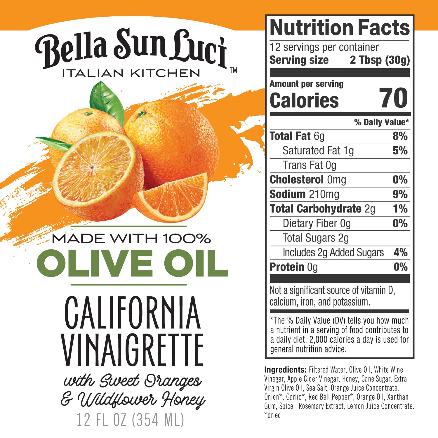 Bella Sun Luci dressing on mixed salad, illustrating fresh finishing touch