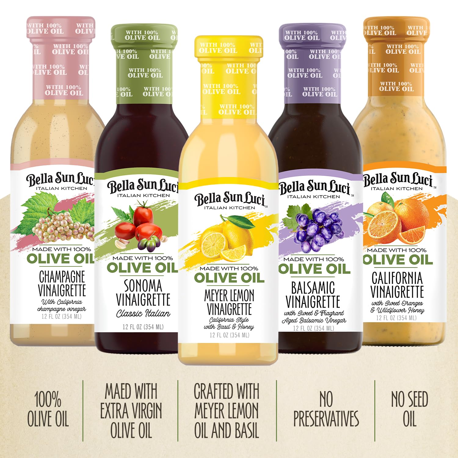 Bella Sun Luci label detail emphasizing ingredients and women-owned brand benefit