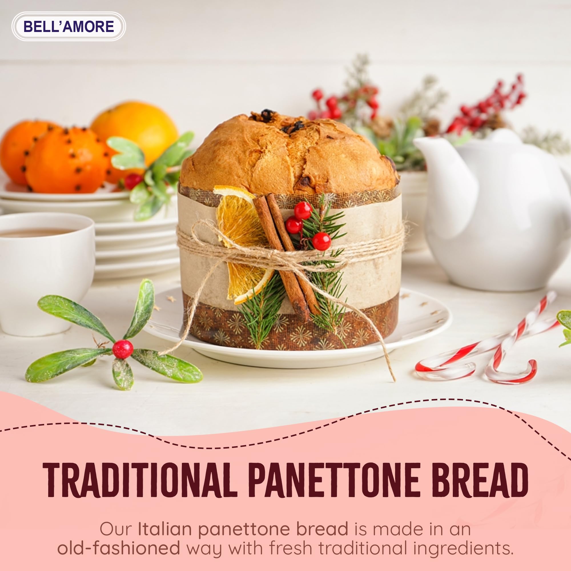 Bell'Amore sliced interior revealing airy crumb and evenly distributed dried fruit for sharing